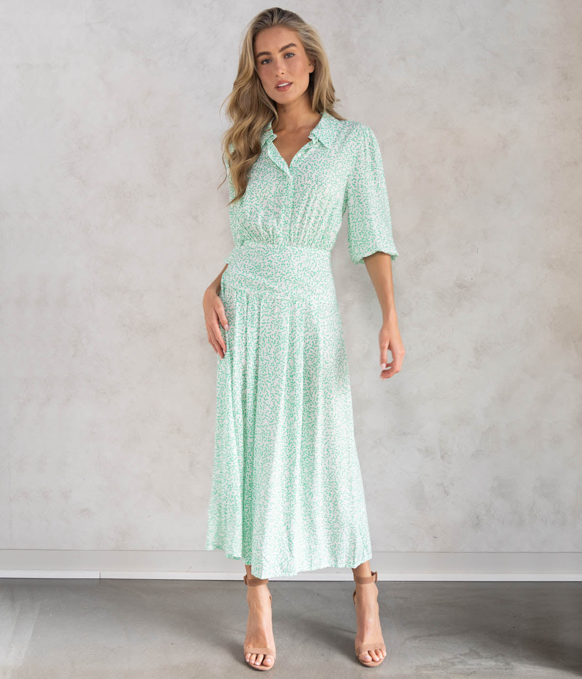 Izzy Dress in Squiggle Dusk ☀ Mint ...
